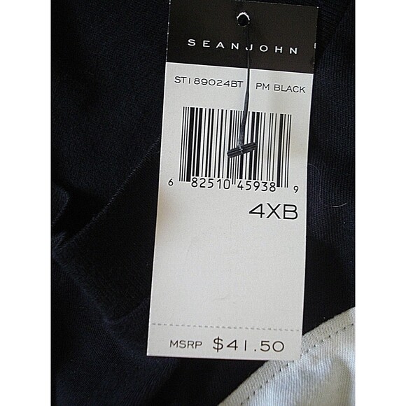 Sean John T Shirt Deadstock Color Block Black Beige Pullover NWT Mens Size 4XB - Picture 8 of 8